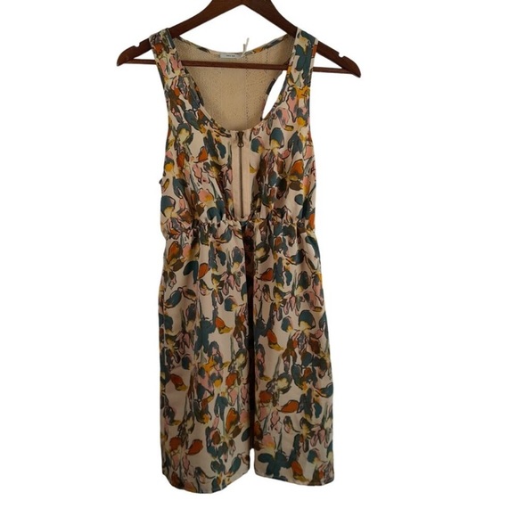 💥Kimchi Blue Floral Watercolor Print Back Lace Detail Women Dress M - Picture 1 of 10